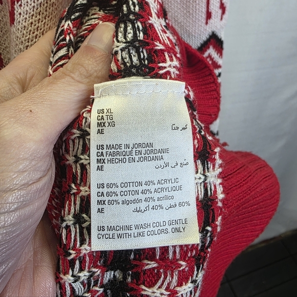 Charter Club Red Christmas Reindeer Holiday Sweater Size XL - Picture 6 of 9